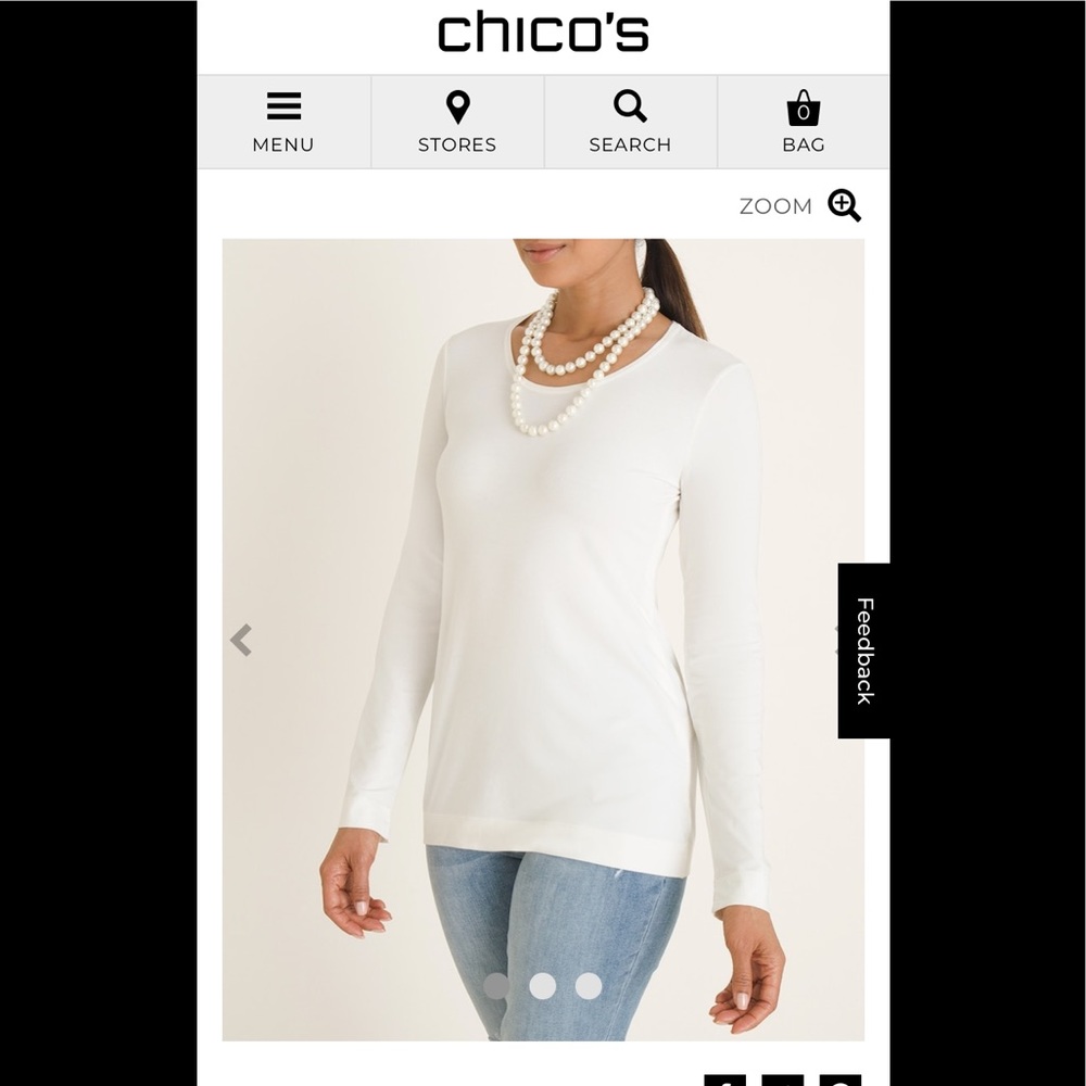 Chico’s NWT ultimate tee sz 3 cream XL
